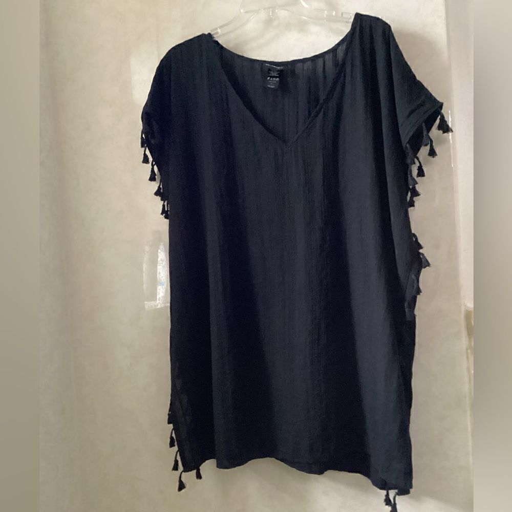 Cover2Cover L Black swim cover tassels